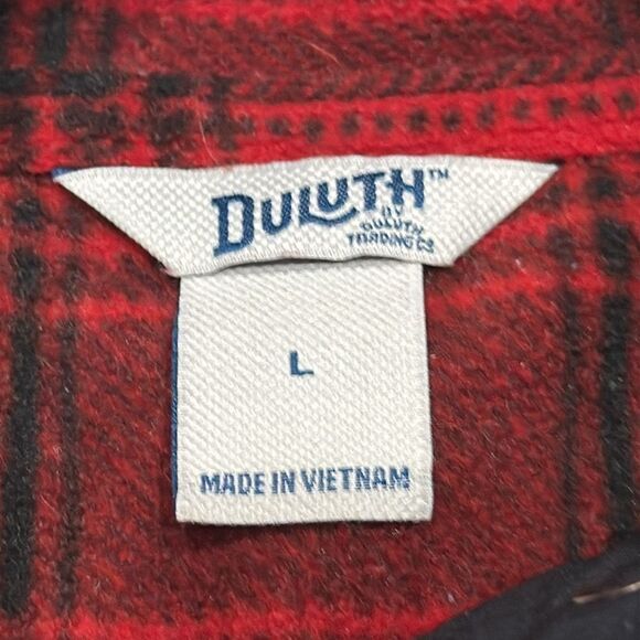 Duluth Red Plaid Fleece Pullover Size Large - Picture 5 of 6